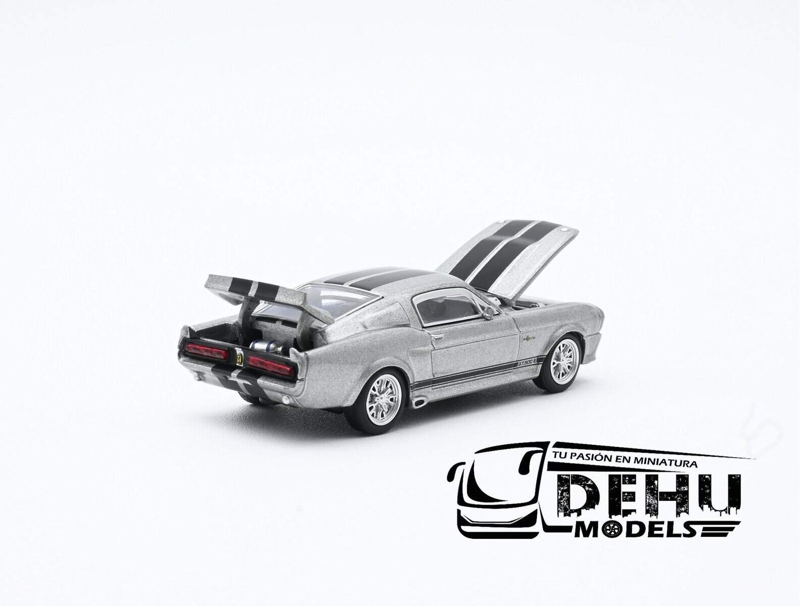 Auto a Escala 1/64 Ford Shelby Mustang GT500 Gris - Negro, PR64-0195 Pop Race - Imagen 6