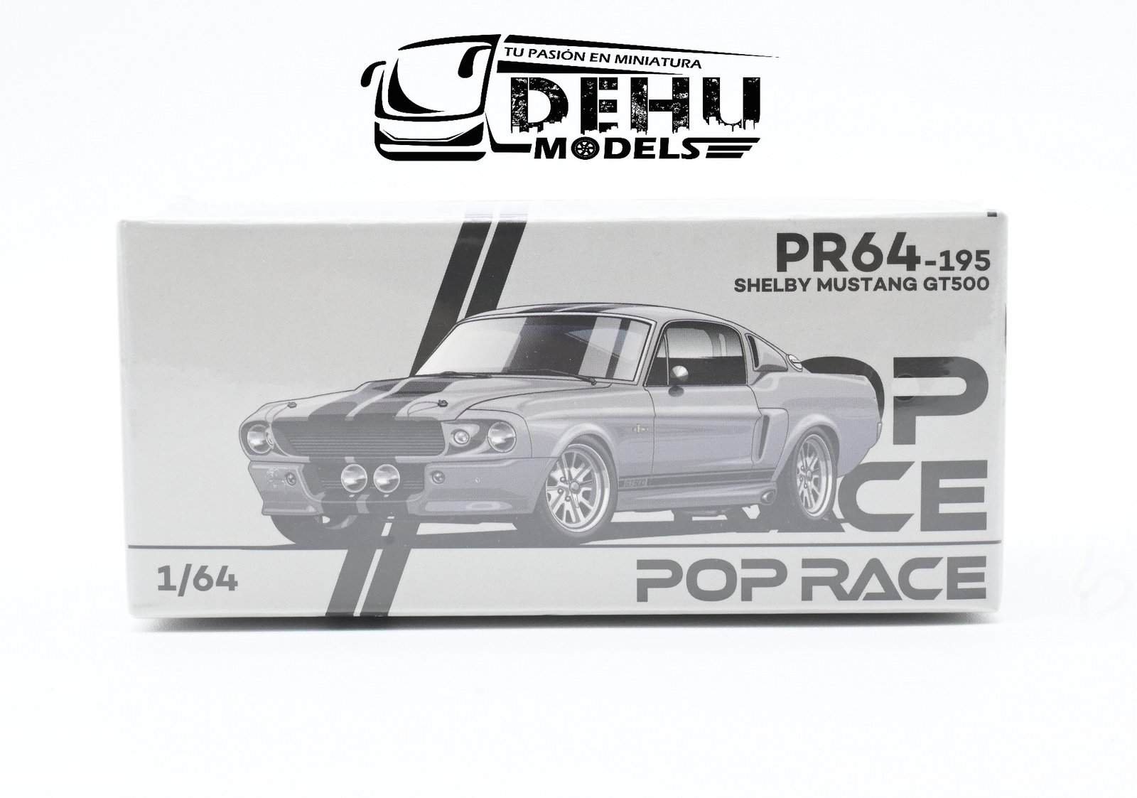 Auto a Escala 1/64 Ford Shelby Mustang GT500 Gris - Negro, PR64-0195 Pop Race - Imagen 15