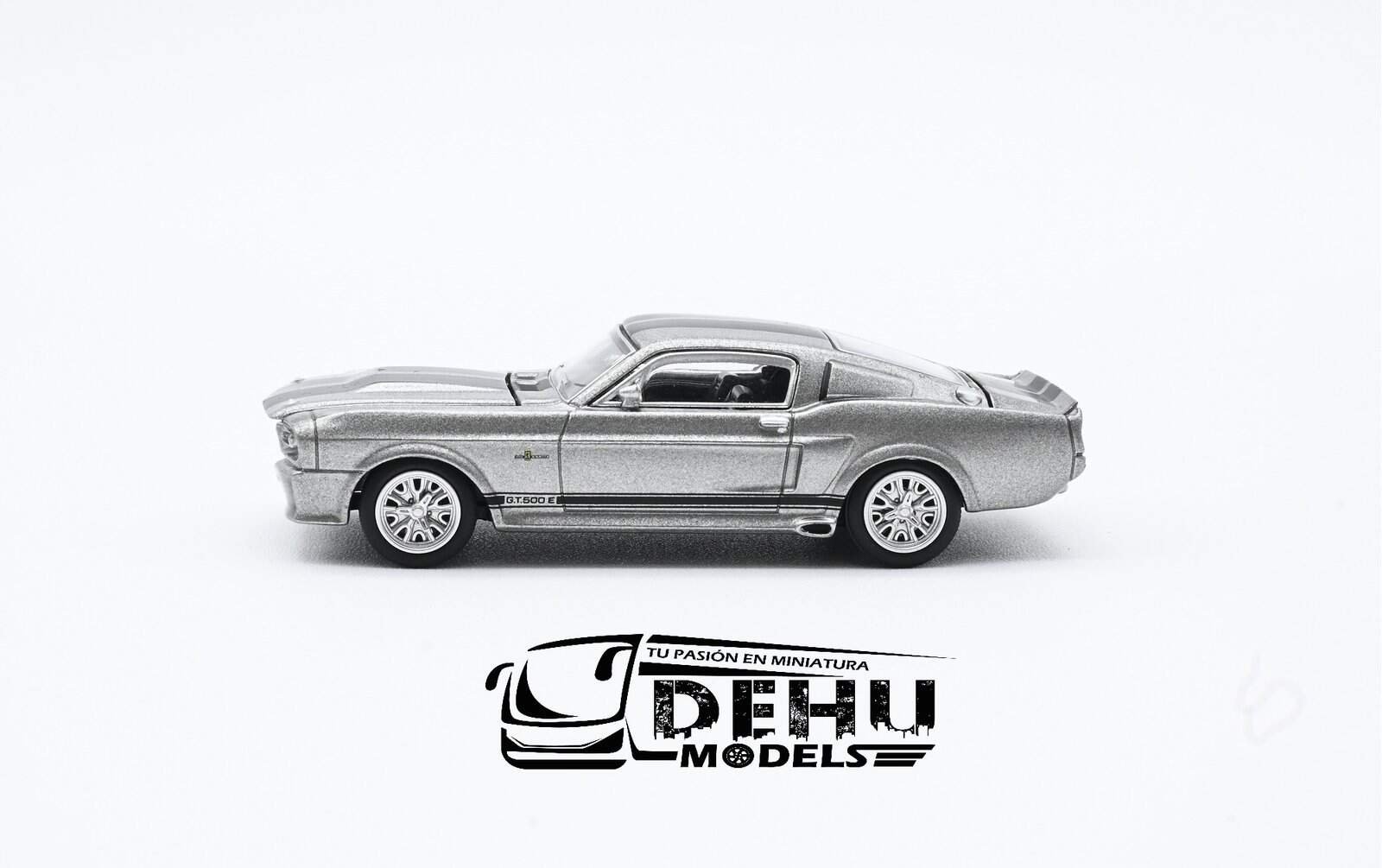 Auto a Escala 1/64 Ford Shelby Mustang GT500 Gris - Negro, PR64-0195 Pop Race - Imagen 11