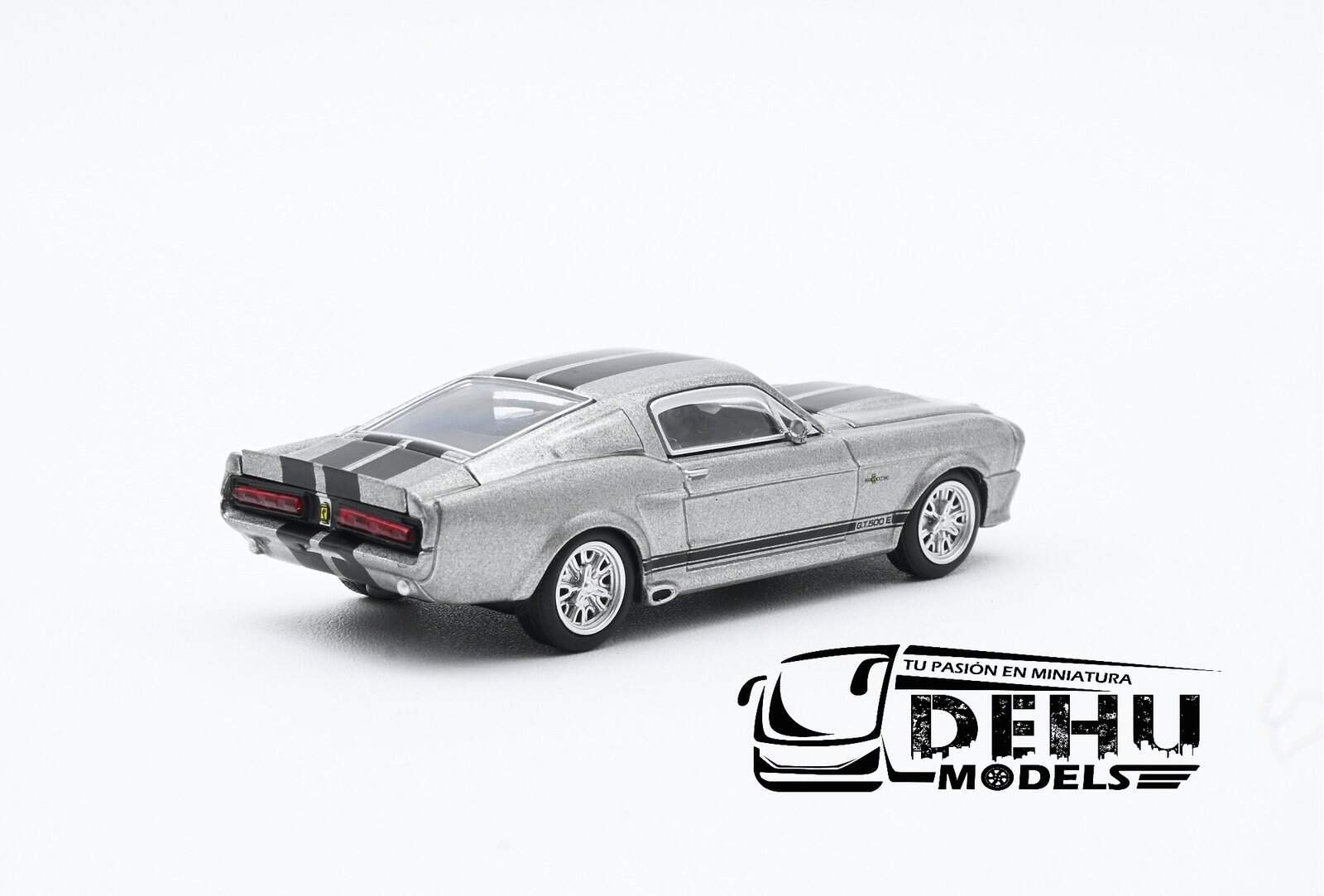 Auto a Escala 1/64 Ford Shelby Mustang GT500 Gris - Negro, PR64-0195 Pop Race - Imagen 5