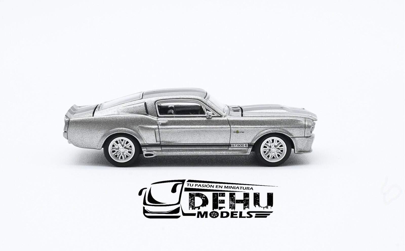 Auto a Escala 1/64 Ford Shelby Mustang GT500 Gris - Negro, PR64-0195 Pop Race - Imagen 4