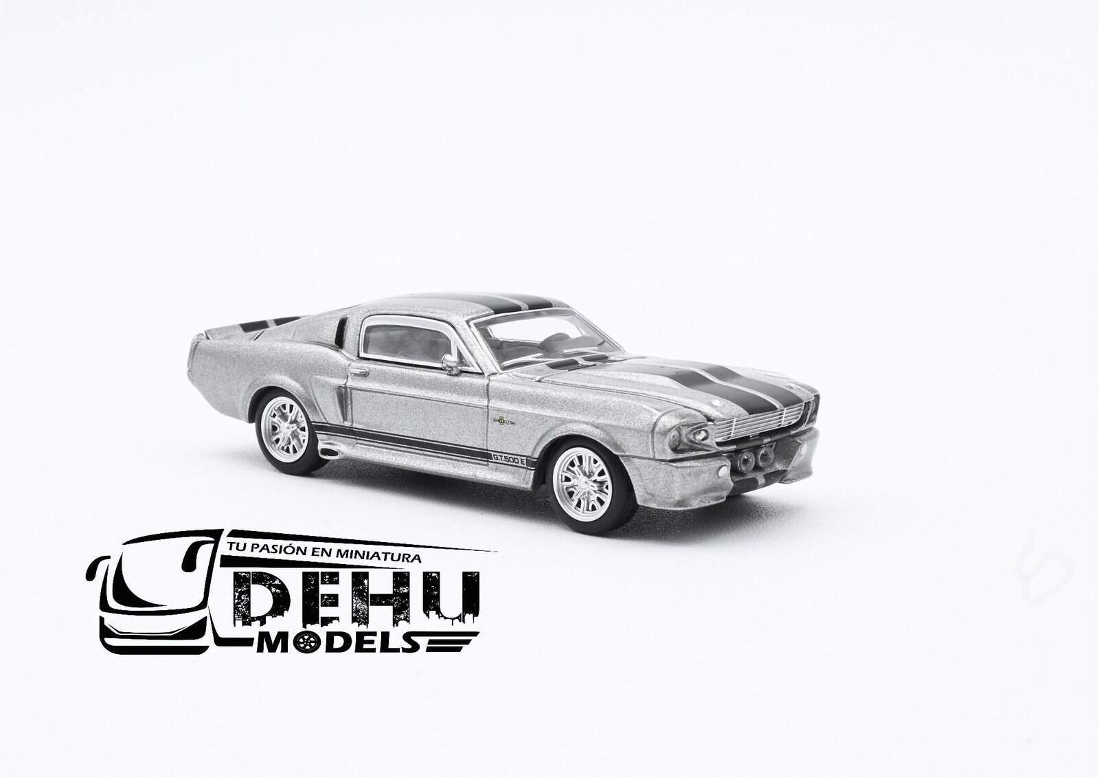 Auto a Escala 1/64 Ford Shelby Mustang GT500 Gris - Negro, PR64-0195 Pop Race - Imagen 3