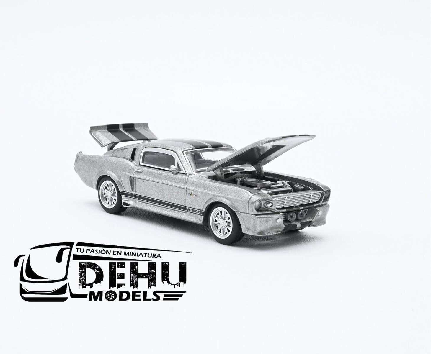 Auto a Escala 1/64 Ford Shelby Mustang GT500 Gris - Negro, PR64-0195 Pop Race - Imagen 7