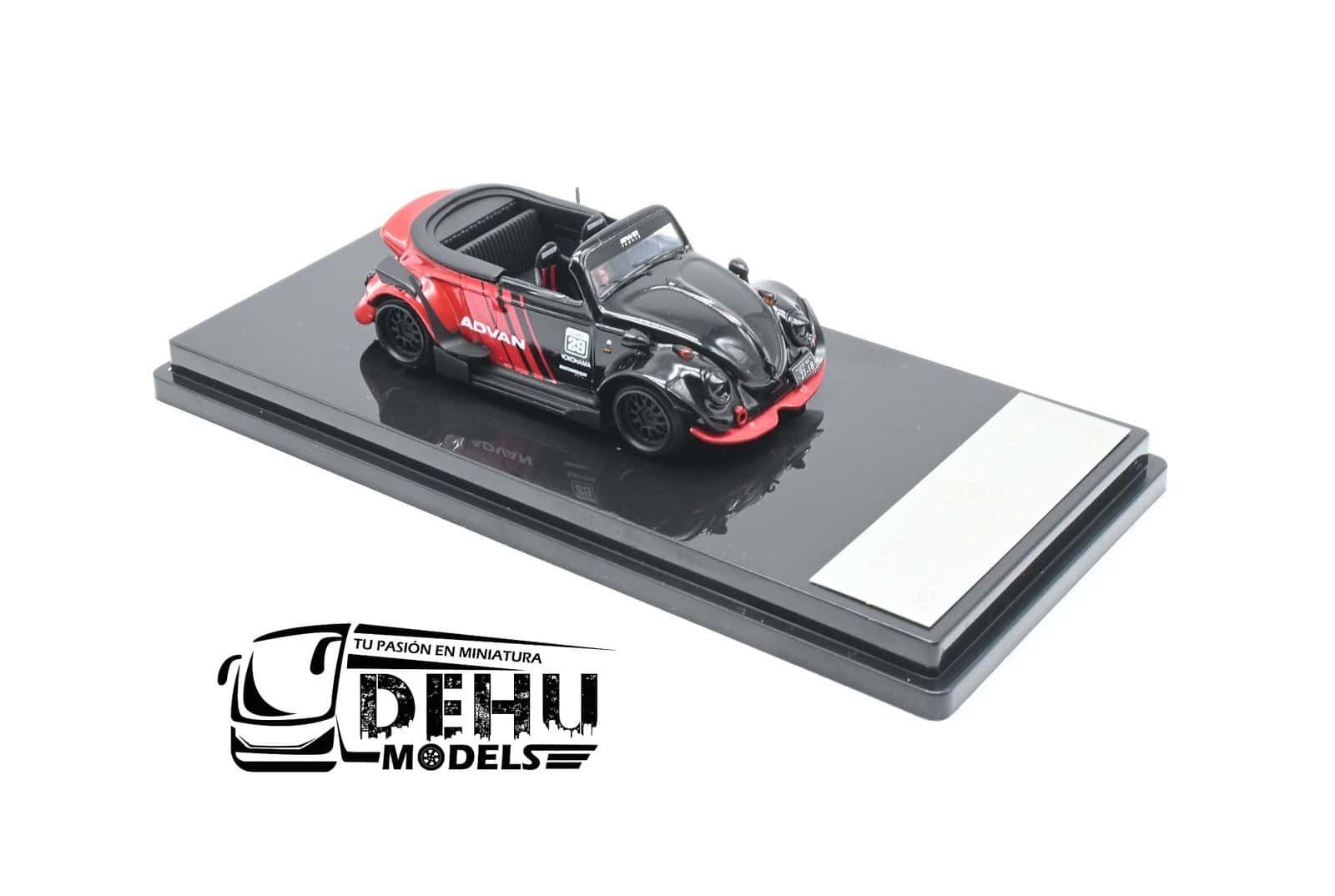 Auto a Escala 1/64 Volkswagen Beetle (vocho) Rauh Welt Begriff Brazilian Design Negro-Rojo, RD6405 Inspire Model - Imagen 2