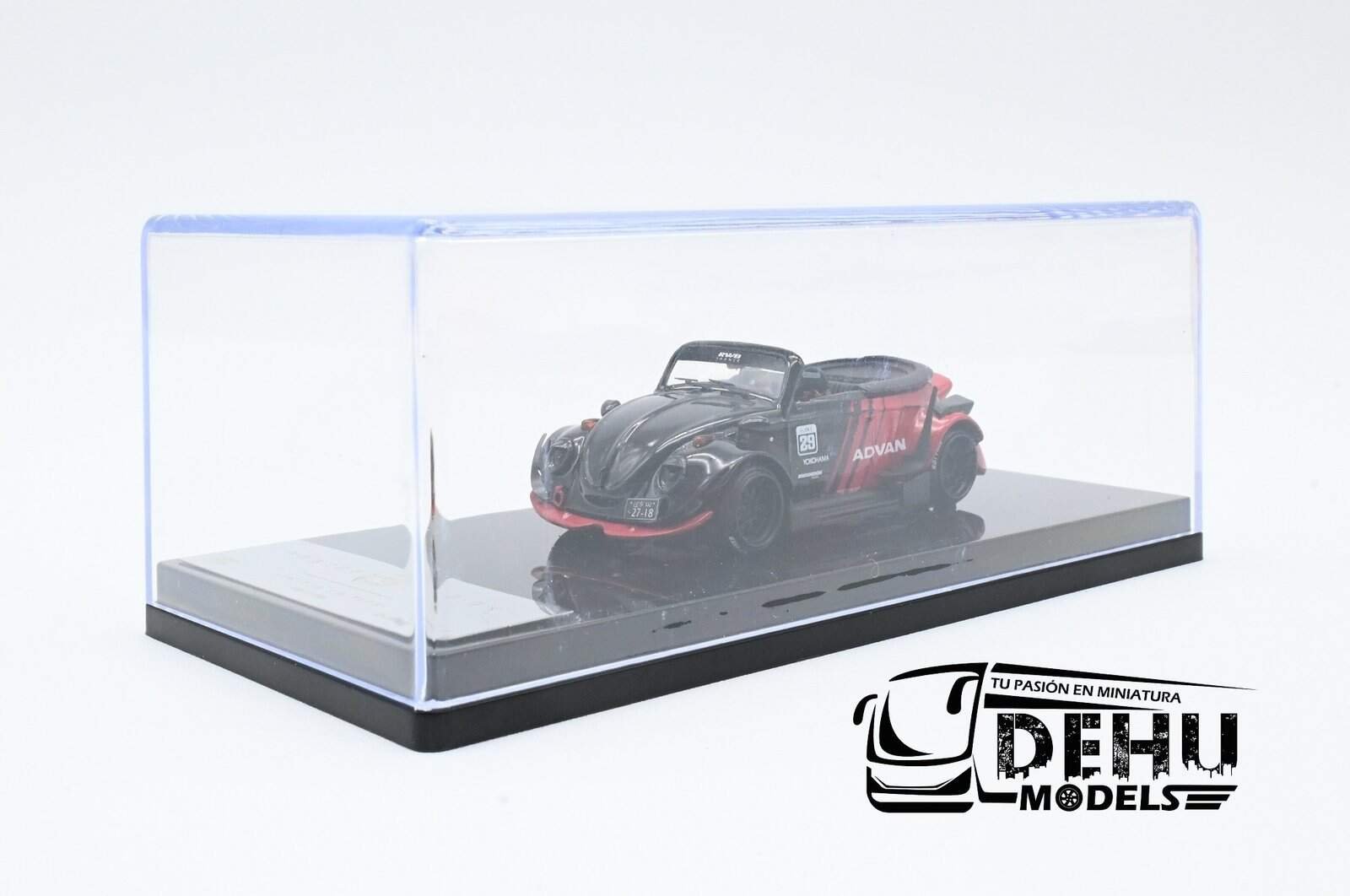 Auto a Escala 1/64 Volkswagen Beetle (vocho) Rauh Welt Begriff Brazilian Design Negro-Rojo, RD6405 Inspire Model - Imagen 9