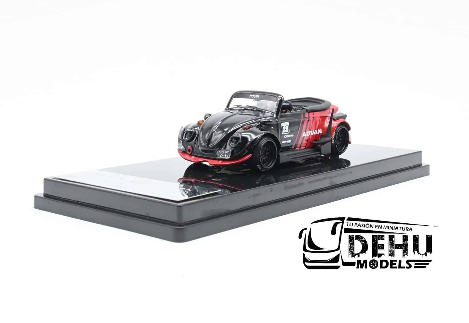 Auto a Escala 1/64 Volkswagen Beetle (vocho) Rauh Welt Begriff Brazilian Design Negro-Rojo, RD6405 Inspire Model