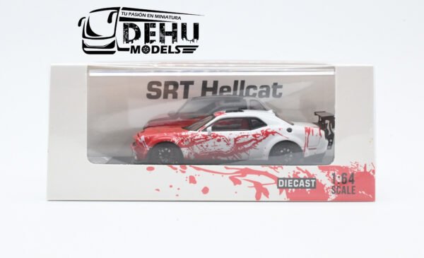 Auto a Escala 1/64 Dodge Challenger SRT Hellcat Rojo - Blanco, STHDCSAROBL Stance Hunters - Imagen 14