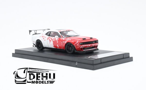 Auto a Escala 1/64 Dodge Challenger SRT Hellcat Rojo - Blanco, STHDCSAROBL Stance Hunters - Imagen 3