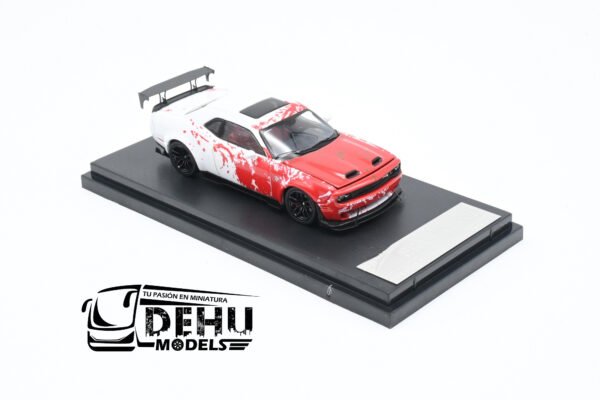 Auto a Escala 1/64 Dodge Challenger SRT Hellcat Rojo - Blanco, STHDCSAROBL Stance Hunters - Imagen 2