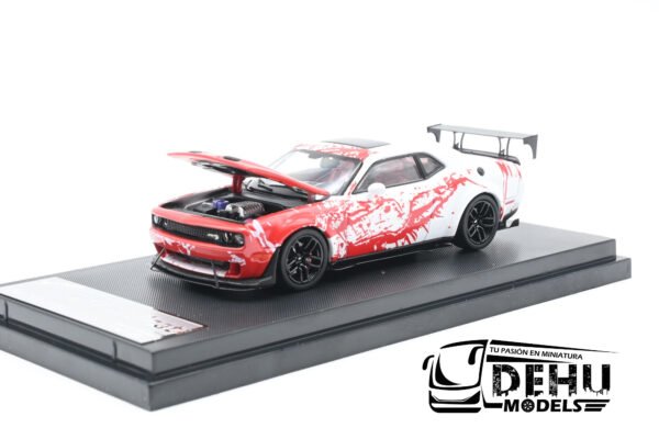 Auto a Escala 1/64 Dodge Challenger SRT Hellcat Rojo - Blanco, STHDCSAROBL Stance Hunters - Imagen 7