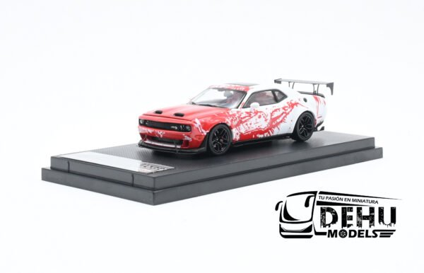 Auto a Escala 1/64 Dodge Challenger SRT Hellcat Rojo - Blanco, STHDCSAROBL Stance Hunters