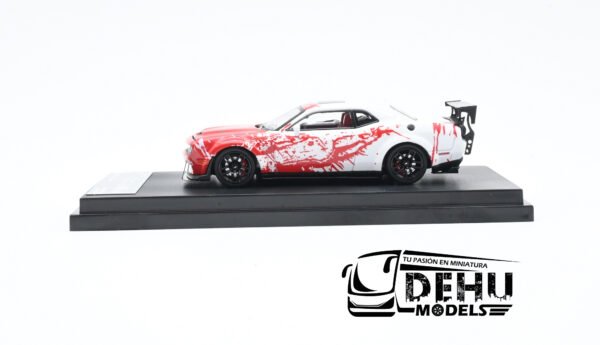 Auto a Escala 1/64 Dodge Challenger SRT Hellcat Rojo - Blanco, STHDCSAROBL Stance Hunters - Imagen 9