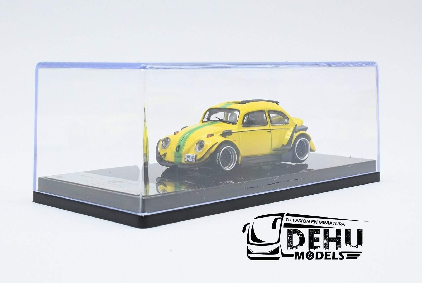 Auto a Escala 1/64 Volkswagen Beetle ( vocho) Rauh Welt Begriff Brazilian Design Amarillo-Verde, ST_740008B Inspire Model - Imagen 10