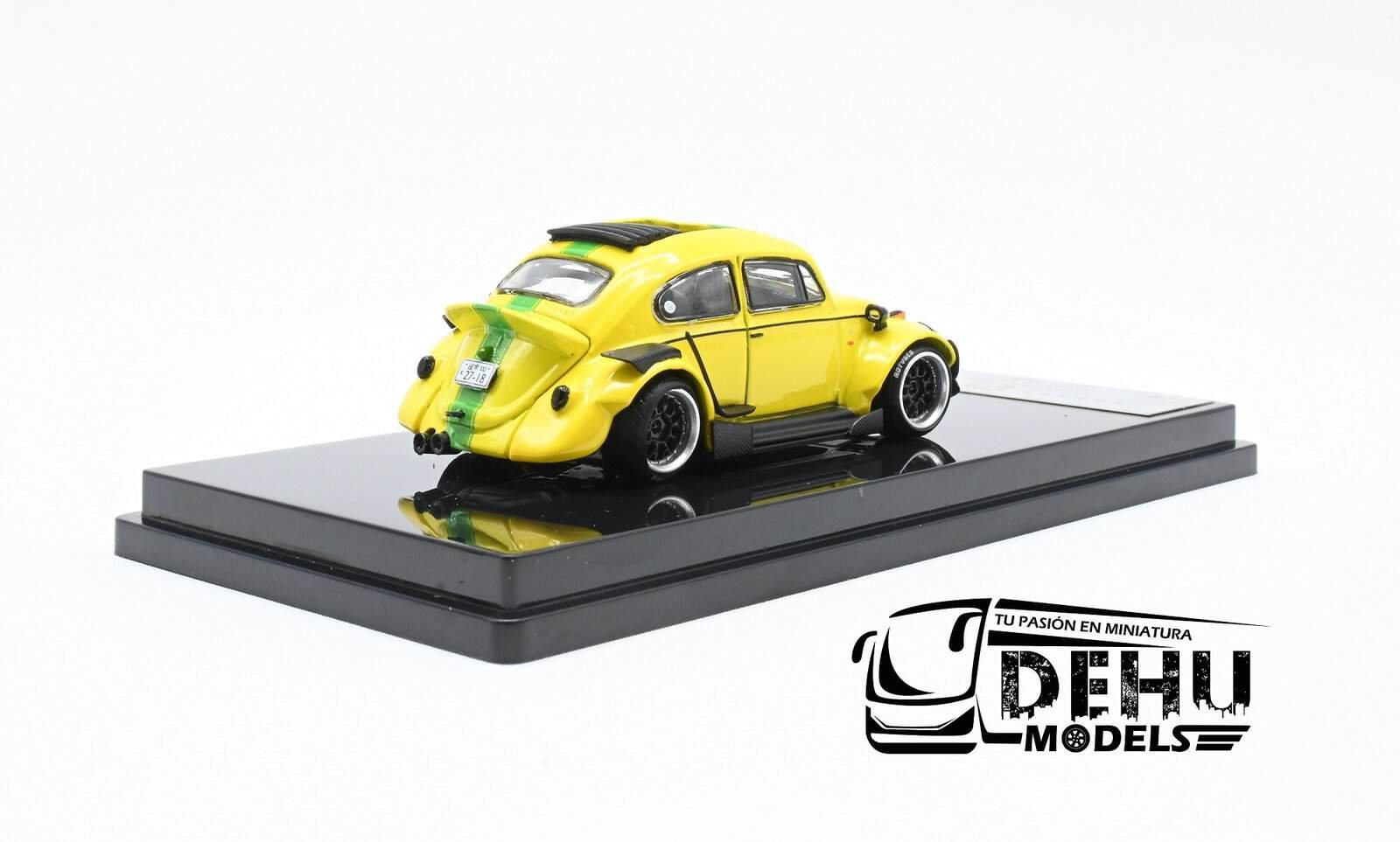 Auto a Escala 1/64 Volkswagen Beetle ( vocho) Rauh Welt Begriff Brazilian Design Amarillo-Verde, ST_740008B Inspire Model - Imagen 5