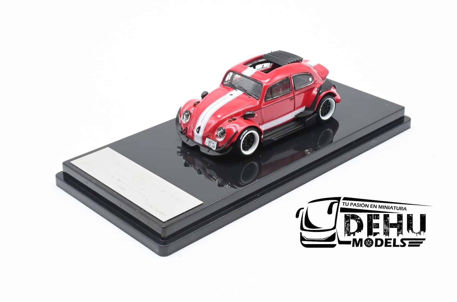 Auto a Escala 1/64 Volkswagen Beetle (vocho) Rauh Welt Begriff Brazilian Design Rojo-Blanco, ST_740008E Inspire Model - Imagen 9