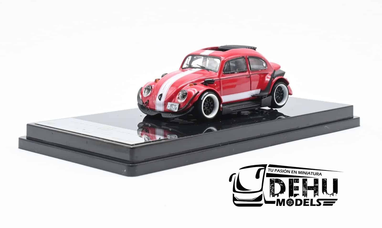 Auto a Escala 1/64 Volkswagen Beetle (vocho) Rauh Welt Begriff Brazilian Design Rojo-Blanco, ST_740008E Inspire Model