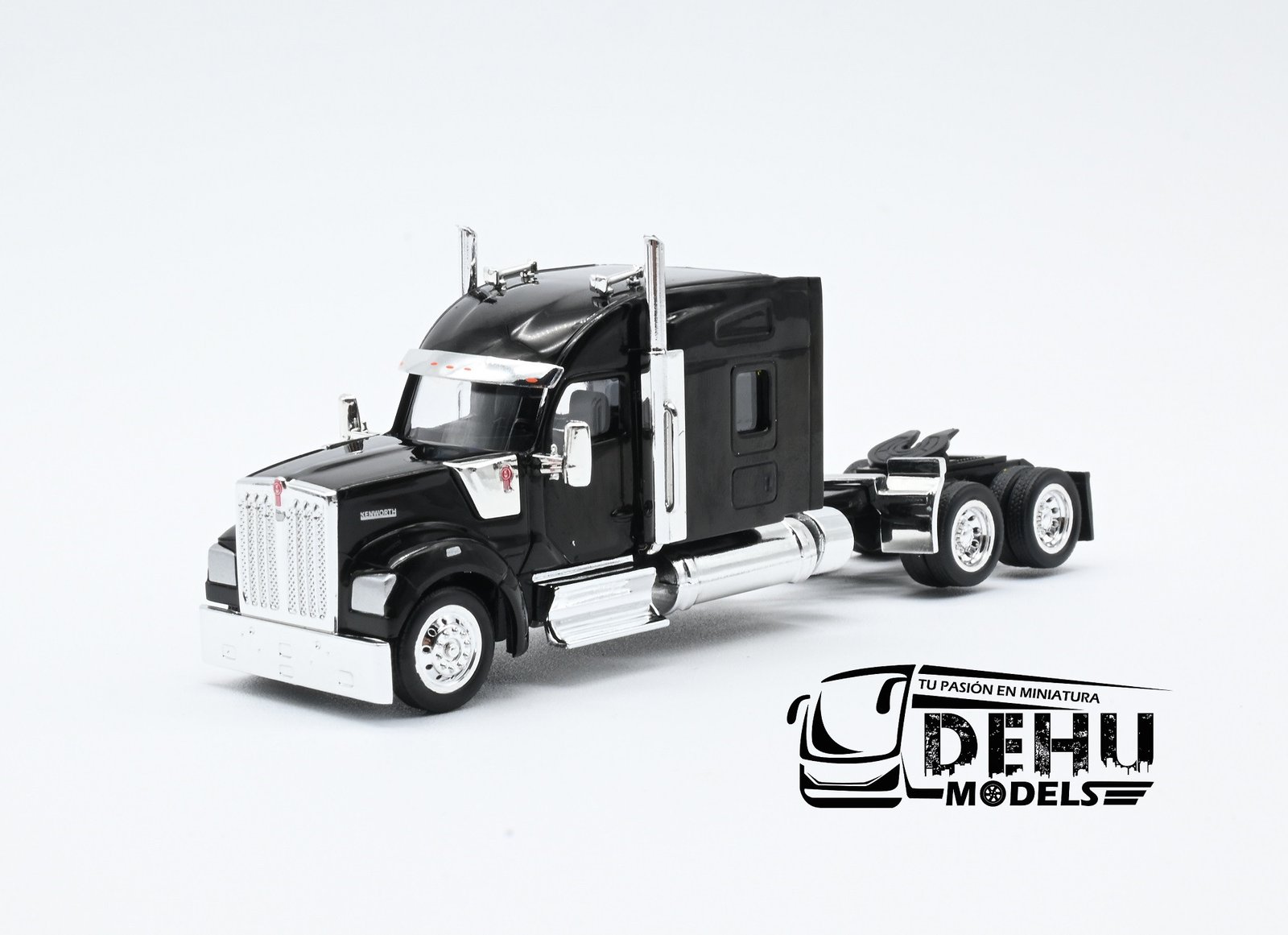 Tráiler a Escala 1/87 Kenworth W990 Sleeper Cab Solo Tracto Negro, 990095 HO Logistics