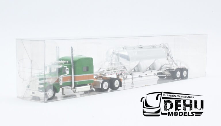 TRPB3016S87-SPEC018 Peterbilt 389 Con Remolque Tanque Pneumatic Van Housen Style Scheme, Verde - Naranja - Cromo (1)