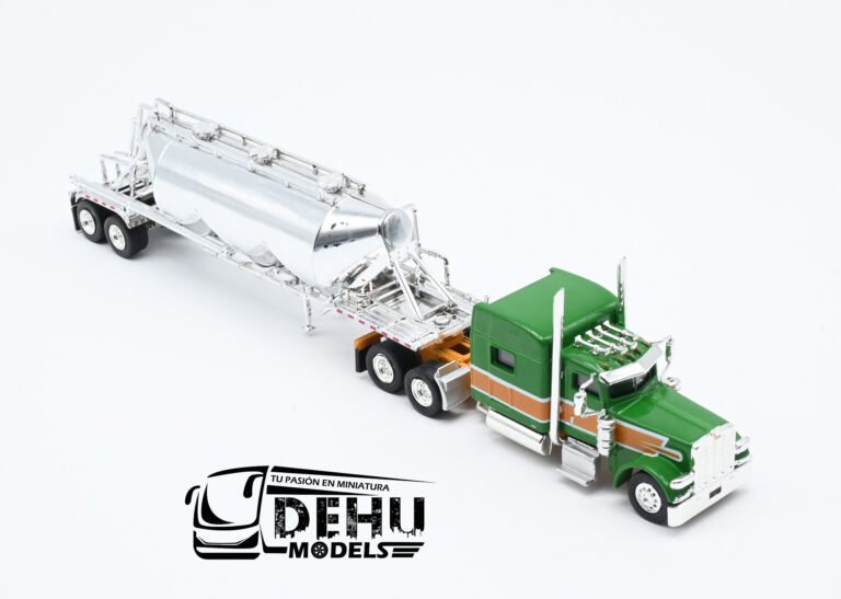 TRPB3016S87-SPEC018 Peterbilt 389 Con Remolque Tanque Pneumatic Van Housen Style Scheme, Verde - Naranja - Cromo (10)