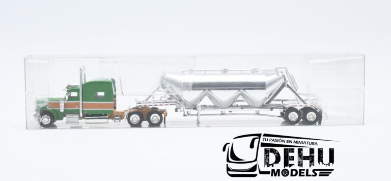 TRPB3016S87-SPEC018 Peterbilt 389 Con Remolque Tanque Pneumatic Van Housen Style Scheme, Verde - Naranja - Cromo (2)