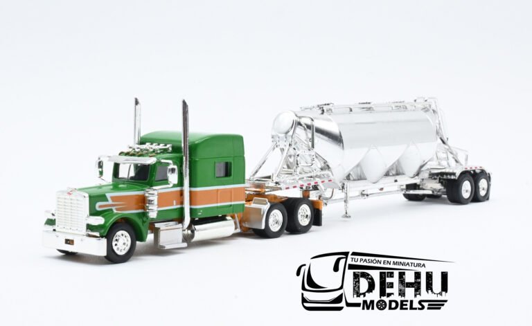 TRPB3016S87-SPEC018 Peterbilt 389 Con Remolque Tanque Pneumatic Van Housen Style Scheme, Verde - Naranja - Cromo (3)