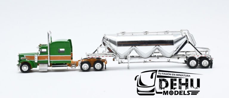 TRPB3016S87-SPEC018 Peterbilt 389 Con Remolque Tanque Pneumatic Van Housen Style Scheme, Verde - Naranja - Cromo (5)