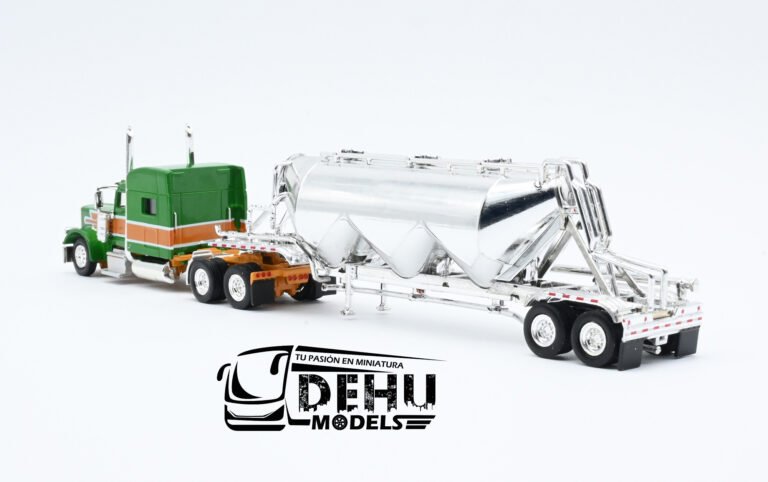 TRPB3016S87-SPEC018 Peterbilt 389 Con Remolque Tanque Pneumatic Van Housen Style Scheme, Verde - Naranja - Cromo (6)