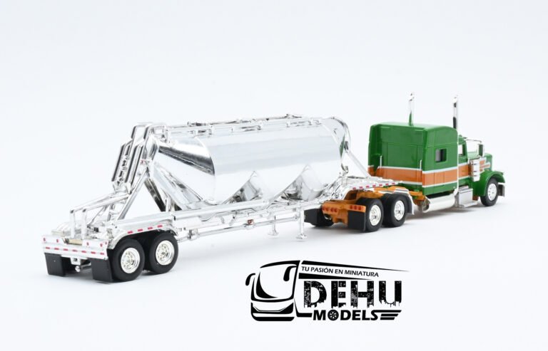 TRPB3016S87-SPEC018 Peterbilt 389 Con Remolque Tanque Pneumatic Van Housen Style Scheme, Verde - Naranja - Cromo (7)
