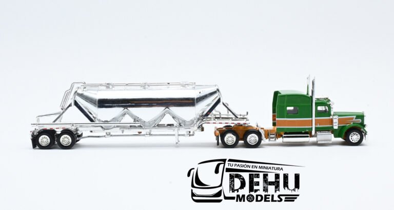 TRPB3016S87-SPEC018 Peterbilt 389 Con Remolque Tanque Pneumatic Van Housen Style Scheme, Verde - Naranja - Cromo (8)