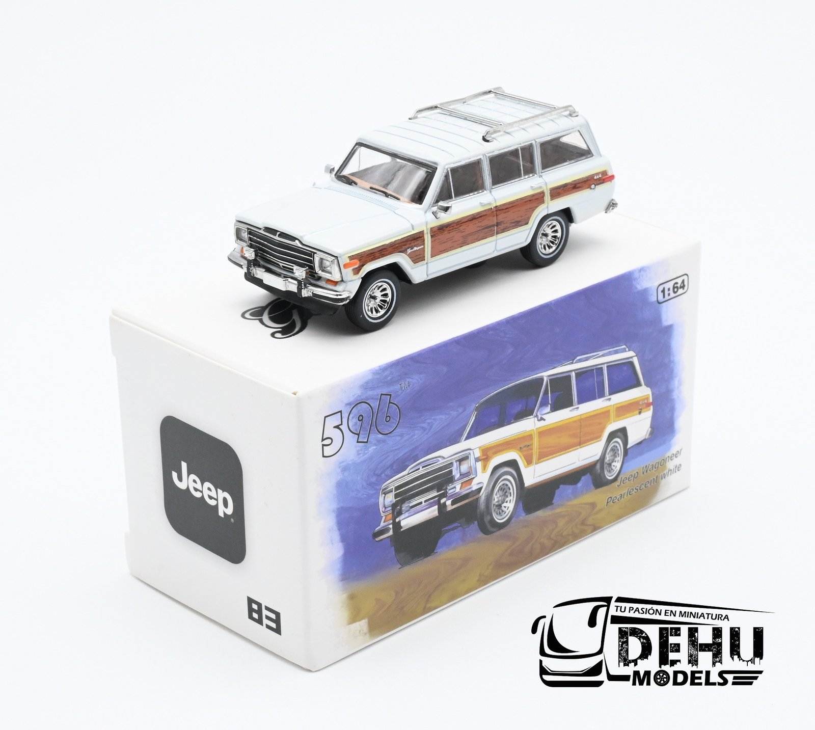 Camioneta a Escala 1/64 Jeep Wagoneer Blanco Aperlado, CBP-083 596 Model - Imagen 11