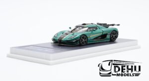 Auto a Escala 1/64 Koenigsegg One Verde - Negro Carbón, KOONVENCMJM MJ Model