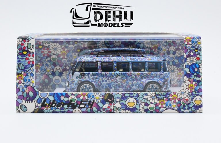 LIB64VCAZFL Volkswagen Combi, Azul - Flores (1)