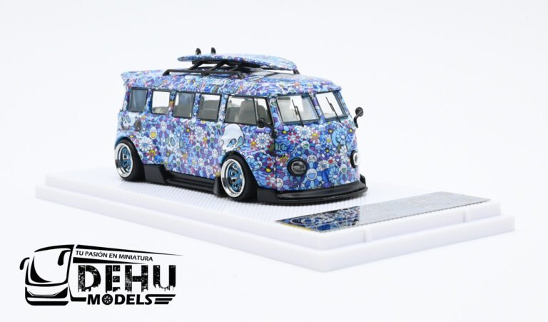 LIB64VCAZFL Volkswagen Combi, Azul - Flores (10)