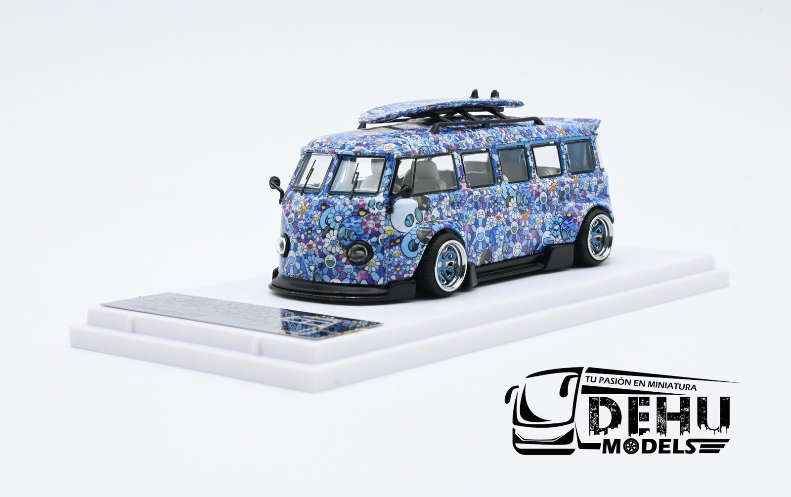 LIB64VCAZFL Volkswagen Combi, Azul - Flores (4)