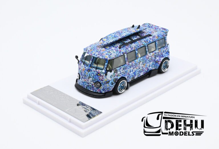 LIB64VCAZFL Volkswagen Combi, Azul - Flores (5)