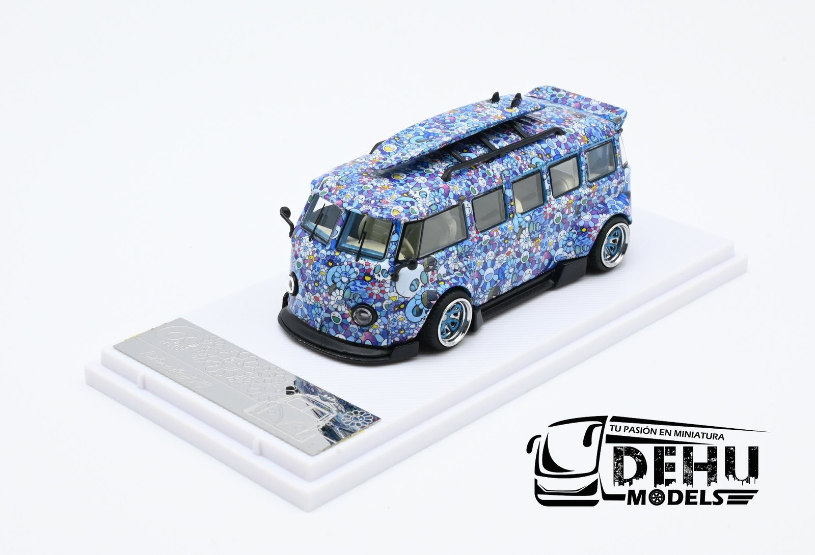 LIB64VCAZFL Volkswagen Combi, Azul - Flores (5)