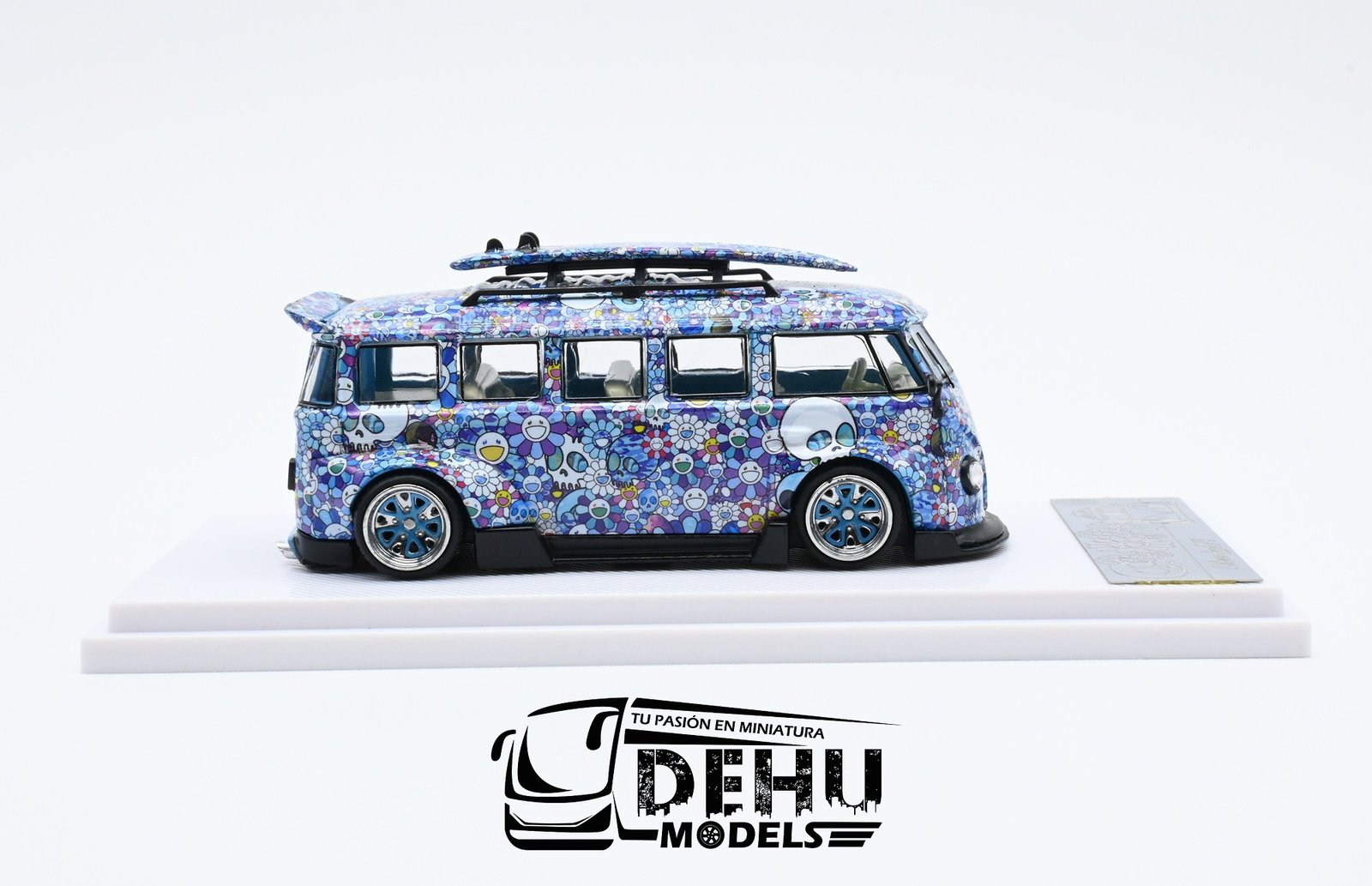 LIB64VCAZFL Volkswagen Combi, Azul - Flores (9)