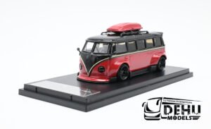 Camioneta a Escala 1/64 Volkswagen Combi Negro - Rojo, VW-840008A Inspire Model