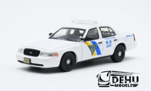 Auto a Escala 1/64 Ford Crown Victoria New Jersey State Police Blanco - Azul, CBP-109 596 Model