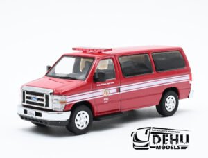 Camioneta a Escala 1/64 Ford E-350 Super Duty AdvanceTrac RSC E-Series Vans Los Angeles CA Fire Dept Rojo - Blanco, CBP-110 596 Model