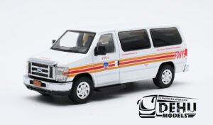 Camioneta a Escala 1/64 Ford E-350 Super Duty AdvanceTrac RSC E-Series Vans New York City NY Fire Dept Blanco - Rojo, CBP-111 596 Model