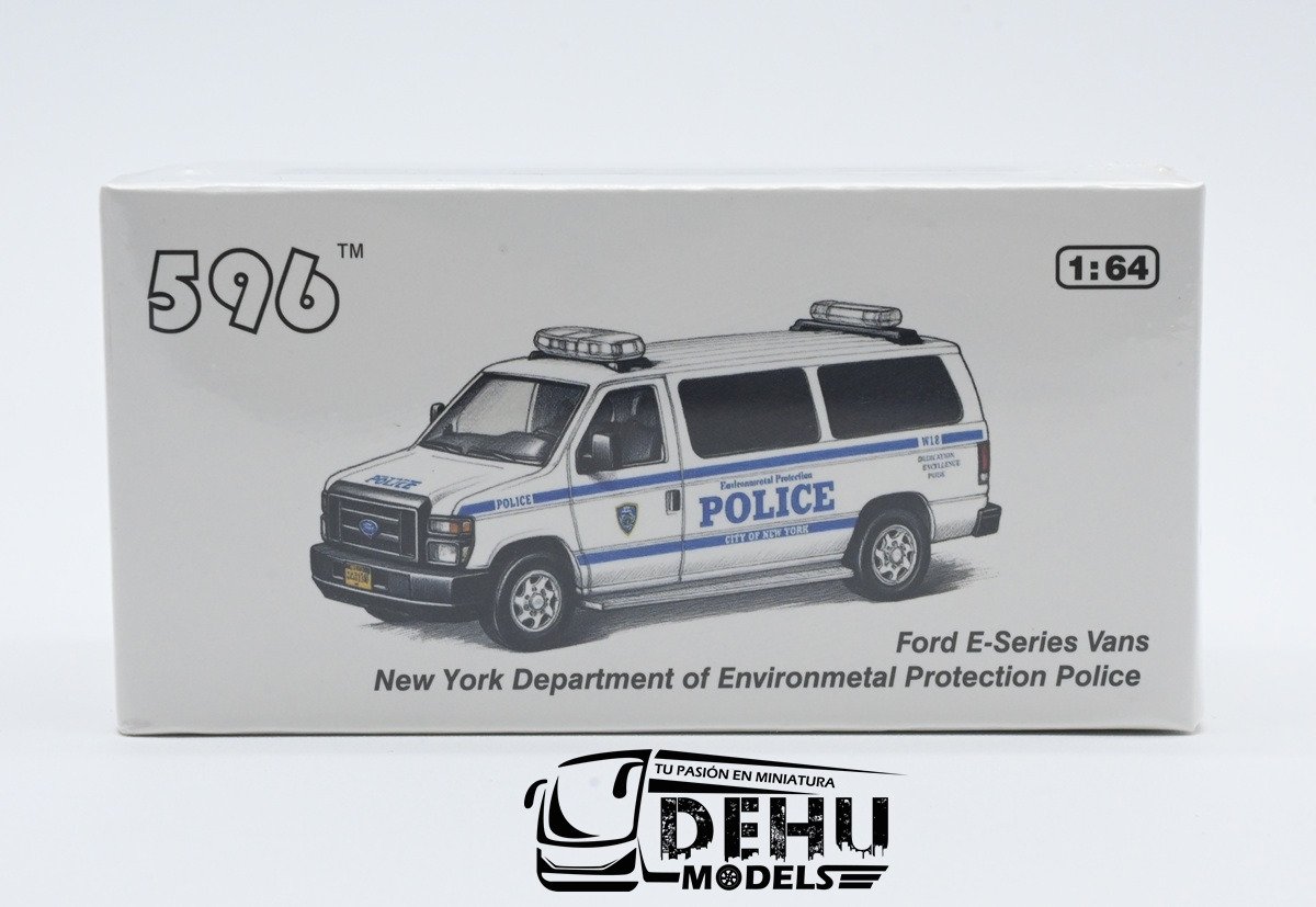 CBP-112 Ford E-350 Super Duty AdvanceTrac RSC E-Series Vans New York Department of Environmental Protection Police, Blanco - Azul (1)