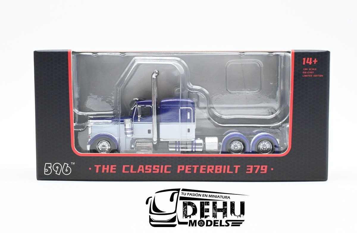 CBP-113 Peterbilt 379 Sleeper Cab Solo Tracto, Morado - Blanco (1)