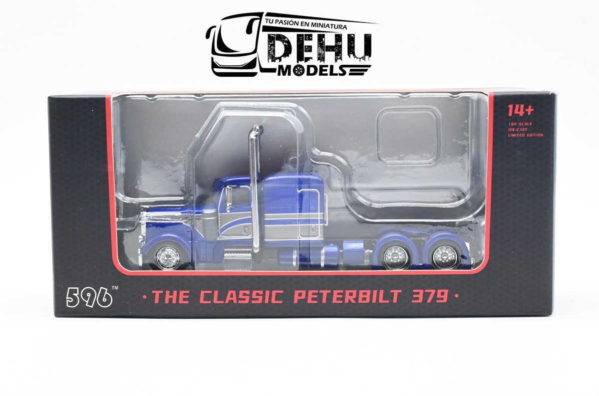 CBP-114 Peterbilt 379 Sleeper Cab Solo Tracto, Azul - Gris (1)