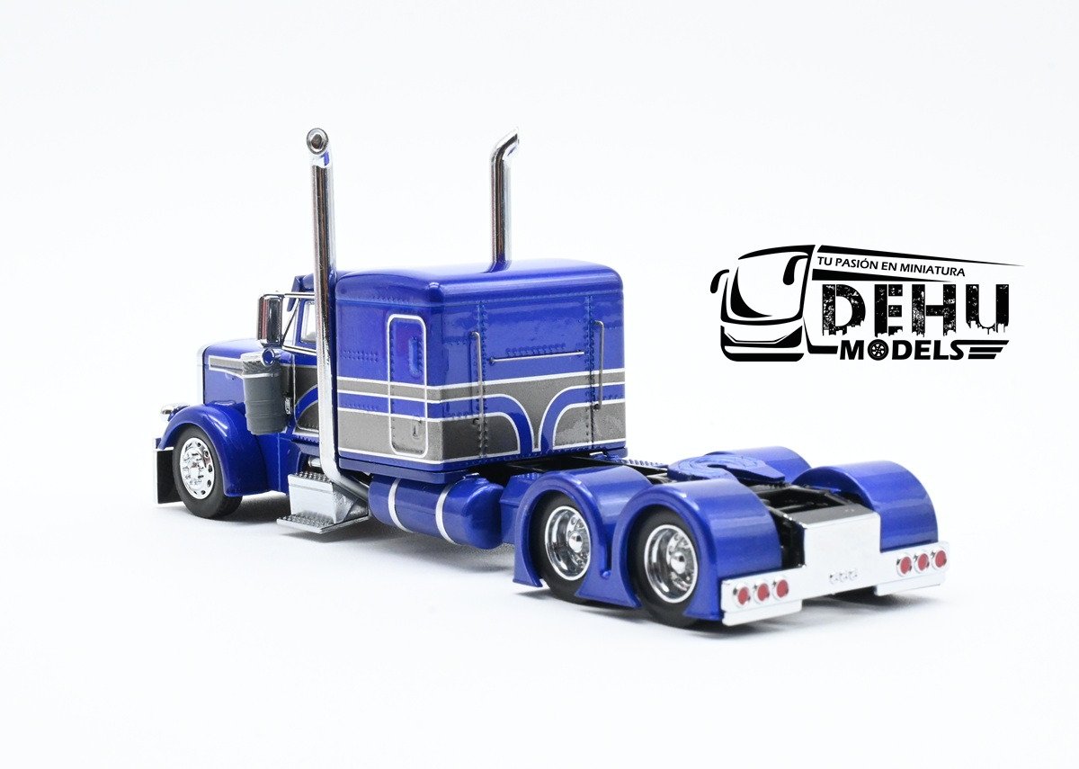 CBP-114 Peterbilt 379 Sleeper Cab Solo Tracto, Azul - Gris (5)