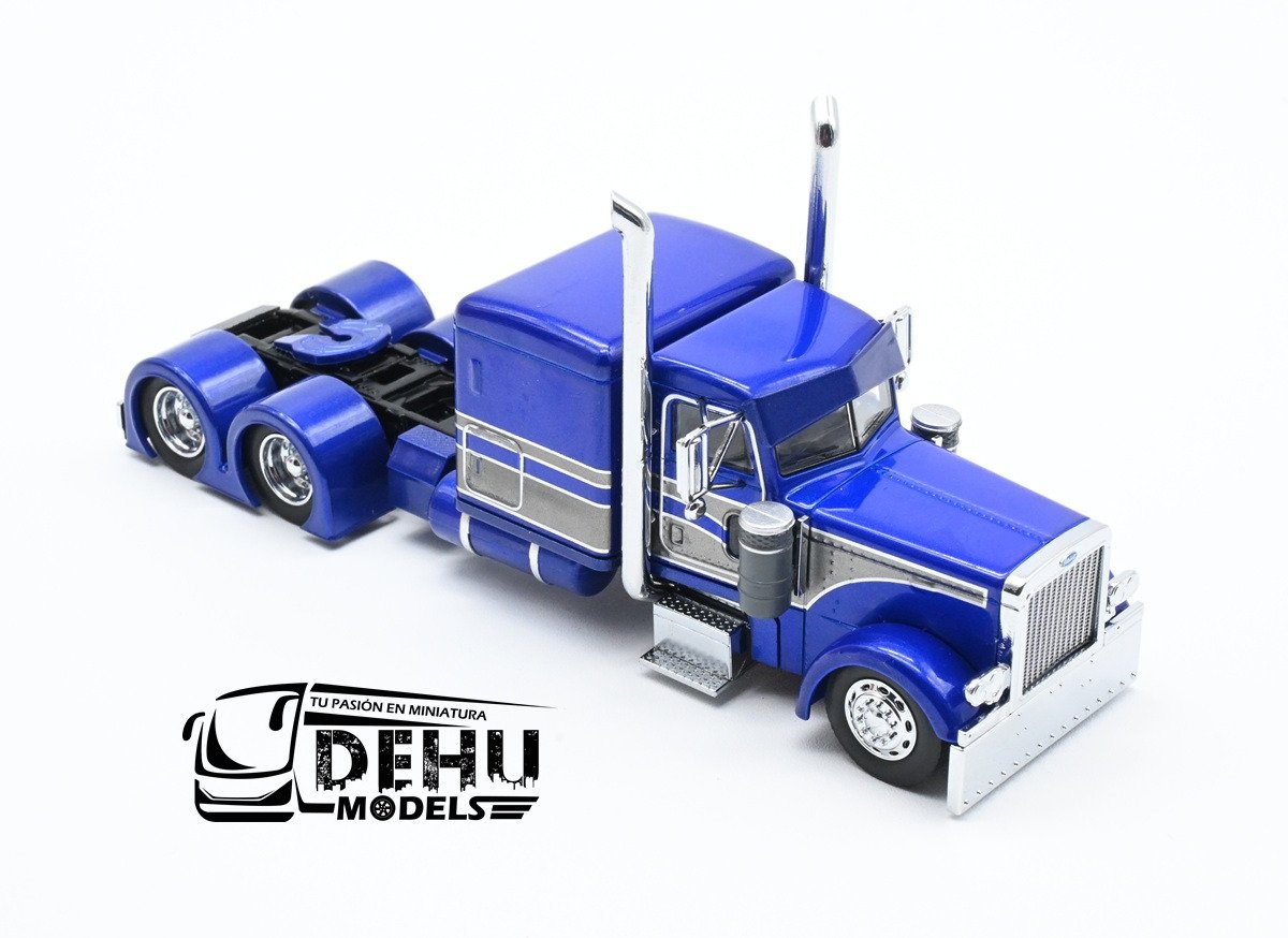 CBP-114 Peterbilt 379 Sleeper Cab Solo Tracto, Azul - Gris (9)