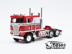 Tráiler a Escala 1/64 Kenworth K100 COE Solo Tracto Tipo BJ Rojo - Blanco, K100STRBMJM MJ Model