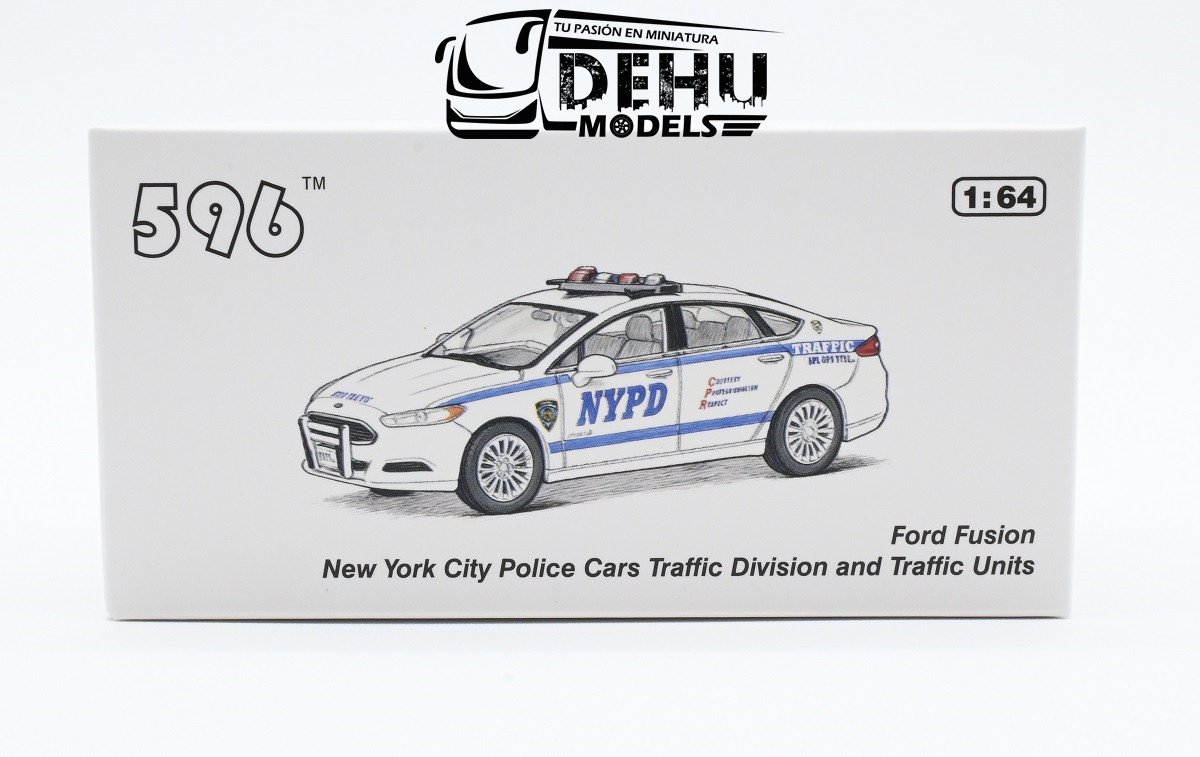 CBP-122 Ford Fusion New York City Police Cars Traffic Division And Traffic Units NYPD, Blanco - Azul (1)