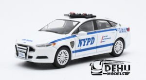 Auto a Escala 1/64 Ford Fusion New York City Police Cars Traffic Division And Traffic Units NYPD Blanco-Azul, CBP-122 596 Model