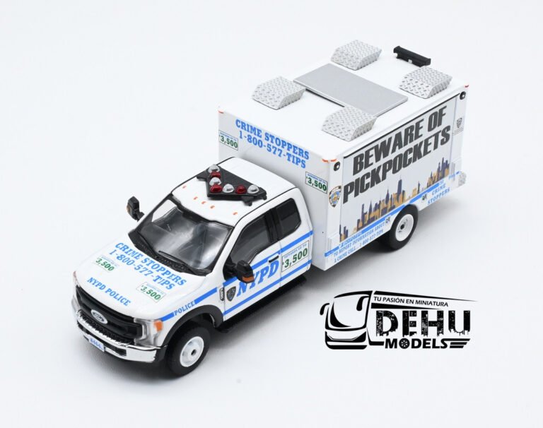 CBP-138 Ford F550 Super Duty New York City Department NYPD Beware Of Pickpockets de panel con luz, Blanco - Azul (3)